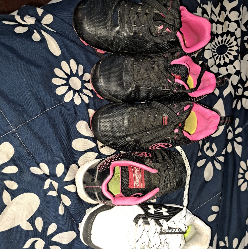 Softball cleats rawlings and under Armour white